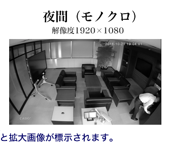 AP-D100TVI【HD-TVI 解像度1920×1080】で撮影した夜間映像のキャプチャー静止画像