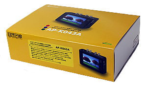 AHD/TVI 監視カメラ工事用モニター(AP-K043A)外箱イメージ