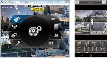 AHD/HD-TVI/HD-CVI/CVBS 4CHデジタルレコーダー【AP-EG04RS3】は、ネットワーク経由で遠隔ライブ監視・録画再生に対応しています。