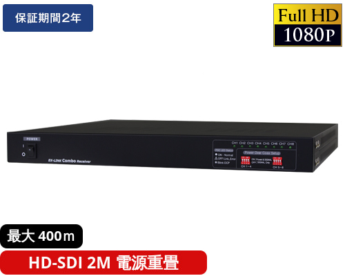 HD-SDI 8CH電源重畳受信機