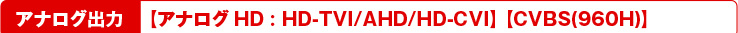 アナログ出力【アナログHD:HD-TVI/AHD/HD-CVI】 【CVBS(960H)】